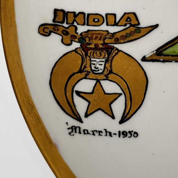 Sanders Mfg Co. "Order of the Eastern Star" plate, vintage bone china 13 inches - Picture 4 of 12